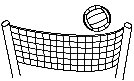 [Volleyball and Net
Pic]
